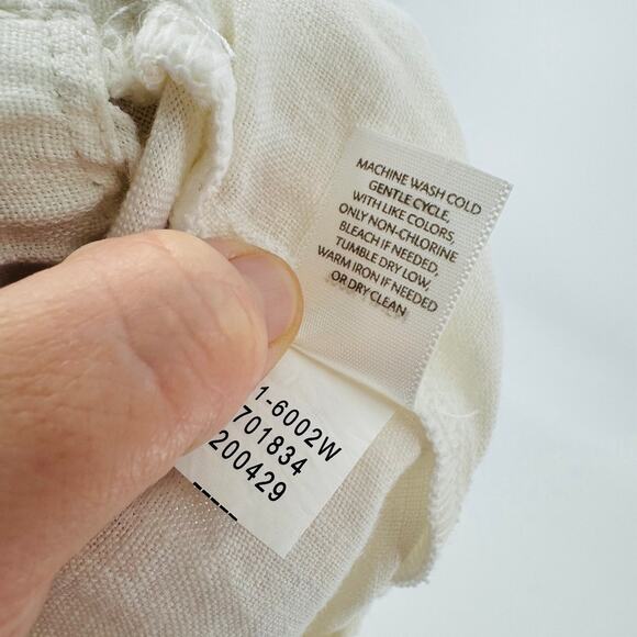 J. Jill Linen Pants Cream Elastic Waist Pockets High Rise Pull-On Size 1X - Picture 9 of 10